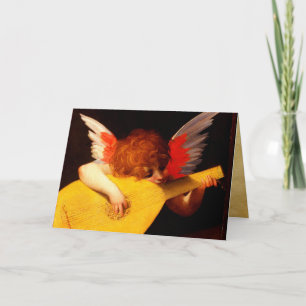 Cartes Pour Fêtes Annuelles PETIT ANGEL JOUER DE LA LUTE Musique Fabriquant Ch
