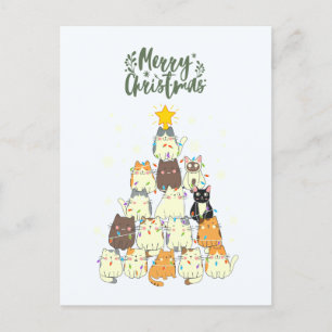 Cartes Pour Fêtes Annuelles Petit arbre de Noël en chats
