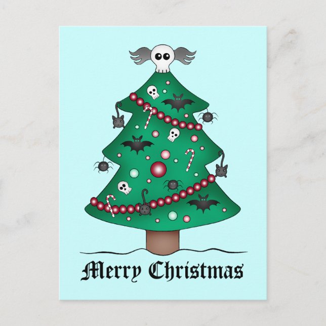 Cartes Pour Fêtes Annuelles Petit arbre de Noël gothique (Devant)