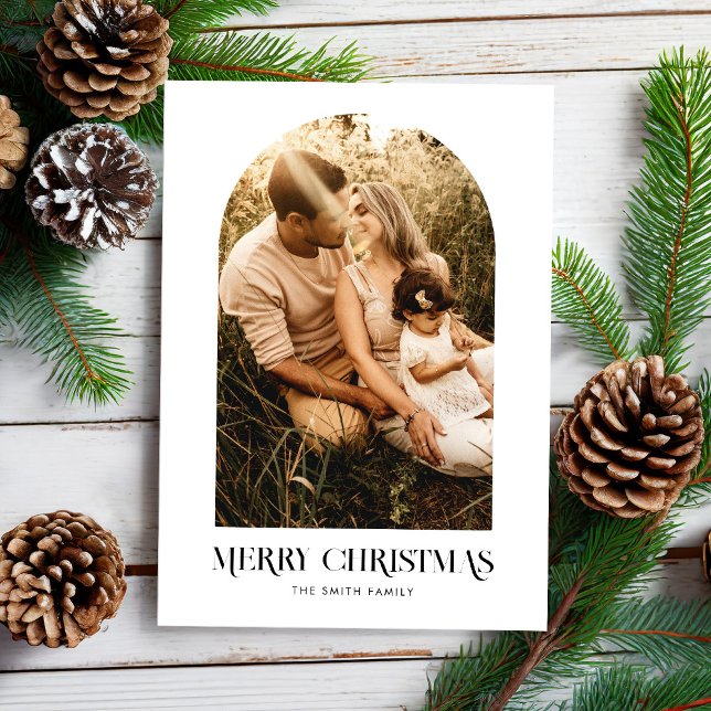Cartes Pour Fêtes Annuelles Petit Boho Chic Joyeux Arc de Noël Photo (Créateur téléchargé)