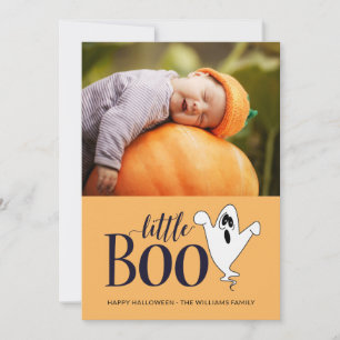 Cartes Pour Fêtes Annuelles Petit Boo mignon Halloween Baby Photo