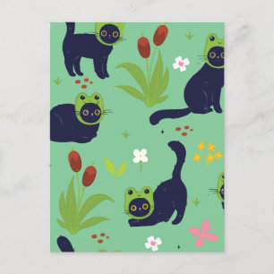 Cartes Pour Fêtes Annuelles Petit chat noir mignon