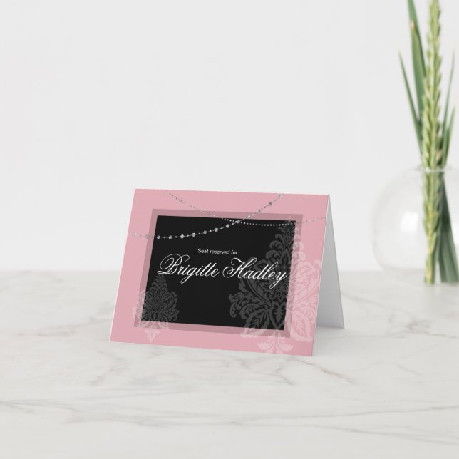 Cartes Pour Fêtes Annuelles Petit-déjeuner & Brunch Rose et noir (Devant)