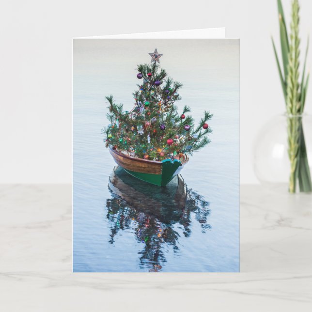 Cartes Pour Fêtes Annuelles Petit dory à l'arbre de Noël (Devant)