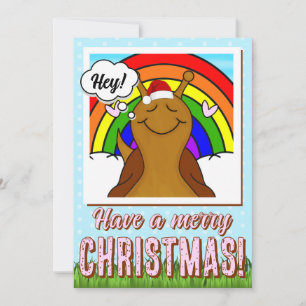 Cartes Pour Fêtes Annuelles Petit Escargot avec Arc En Ciel Joyeux Noël  