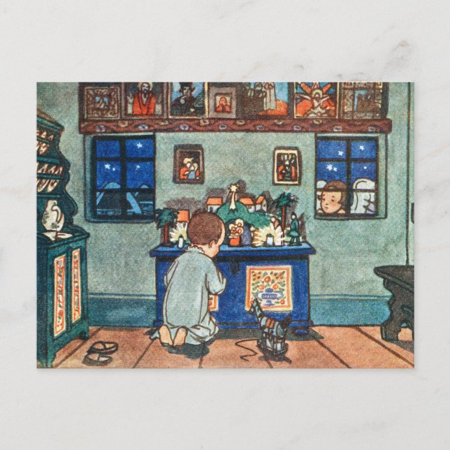 Cartes Pour Fêtes Annuelles Petit garçon priant (Devant)