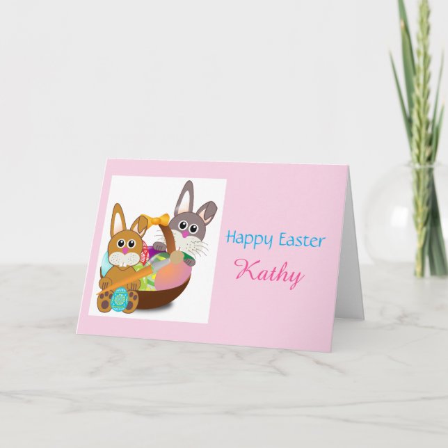Cartes Pour Fêtes Annuelles Petit lapin de Pâques personnalisé (Devant)