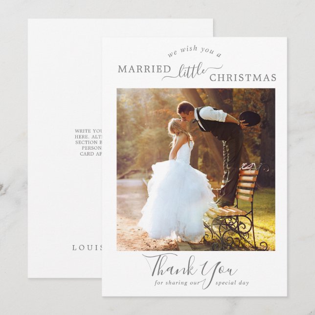 Cartes Pour Fêtes Annuelles Petit Merci de Noël Silver Marié (Devant / Derrière)