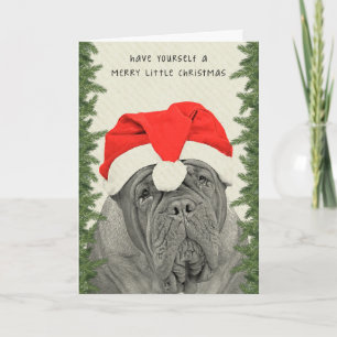 Cartes Pour Fêtes Annuelles Petit Noël de Dogue de Bordeaux Merry