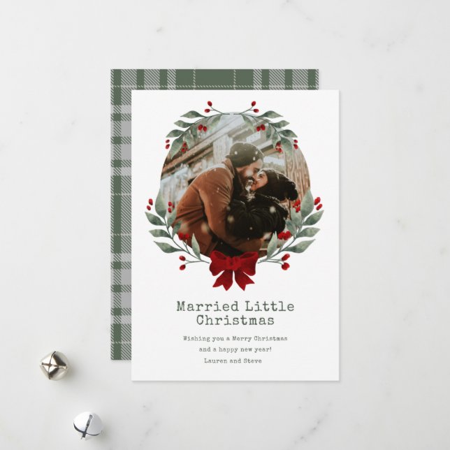 Cartes Pour Fêtes Annuelles Petit Noël marié photo neuve (Devant/Arrière en situation)