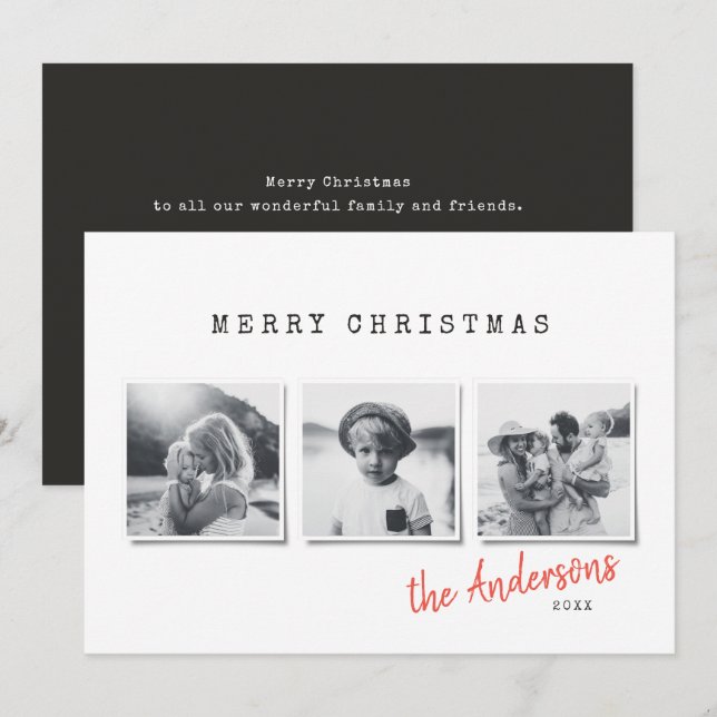 Cartes Pour Fêtes Annuelles Petit Noël moderne multi photo (Devant / Derrière)