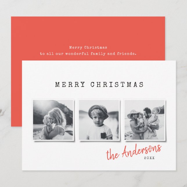 Cartes Pour Fêtes Annuelles Petit Noël moderne multi photo (Devant / Derrière)