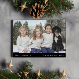 Cartes Pour Fêtes Annuelles Petit Noël moderne Portrait de famille simple