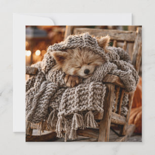 Cartes Pour Fêtes Annuelles Petit panda roux mignon endormi dans une miniature