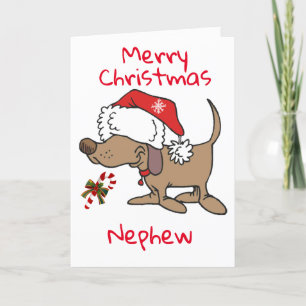 CARTES POUR FÊTES ANNUELLES PETIT PUPPY DIT **MERCI NOËL NEPHEW**