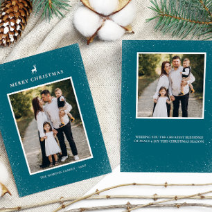 Cartes Pour Fêtes Annuelles Petit renne Snowflakes Simple Custom 2 Photo