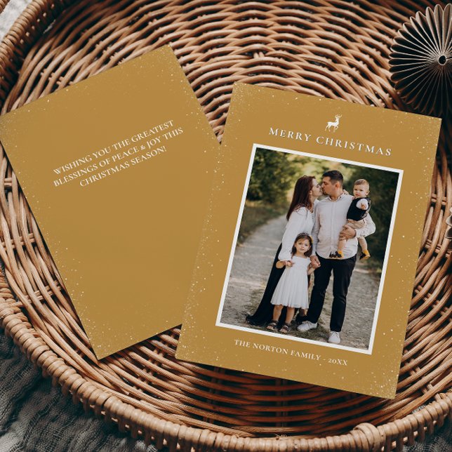 Cartes Pour Fêtes Annuelles Petit renne Snowflakes Simple Photo personnalisée (Créateur téléchargé)