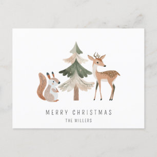 Cartes Pour Fêtes Annuelles Petit sapin de cerf minimaliste Joyeux Noël