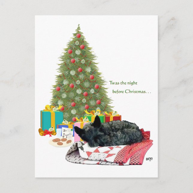 Cartes Pour Fêtes Annuelles Petit somme de Noël de Terrier d'écossais (Devant)
