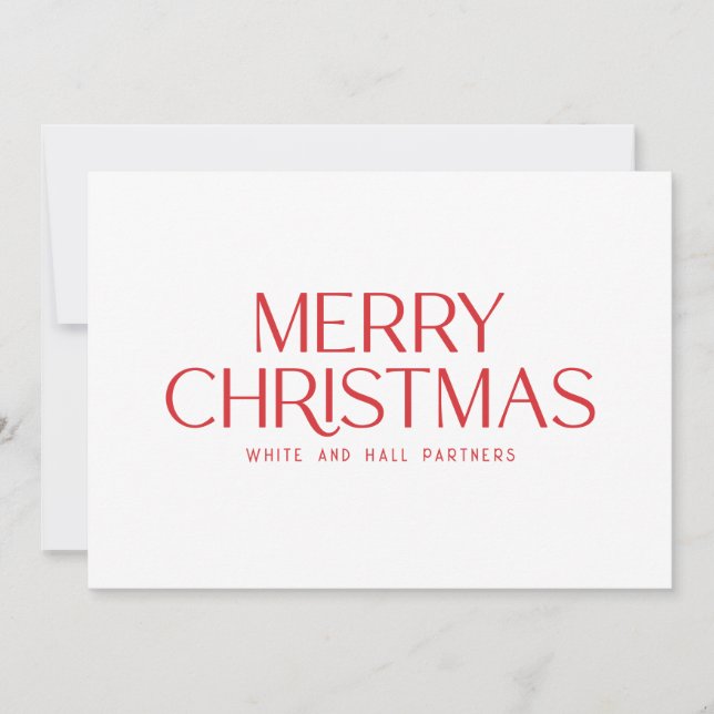 Cartes Pour Fêtes Annuelles Petite entreprise de Noël | Rouge blanc (Devant)