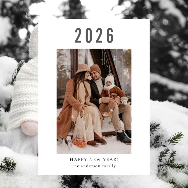 Cartes Pour Fêtes Annuelles Petite famille moderne Joyeux Nouvel An 2026 (Créateur téléchargé)