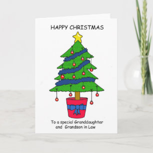 Cartes Pour Fêtes Annuelles Petite-fille et grand-fils en droit Joyeux Noël