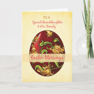 Cartes Pour Fêtes Annuelles Petite-fille et sa famille, Bénédiction de Pâques,