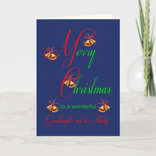Cartes Pour Fêtes Annuelles Petite-fille et sa famille cloches de Noël