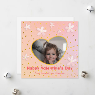 Cartes Pour Fêtes Annuelles Petite-fille Fleurs sucrées Saint-Valentin Photo