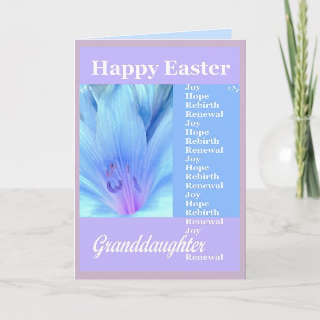 Cartes Pour Fêtes Annuelles PETITE-FILLE - Joyeuses Pâques avec le lis (Devant)