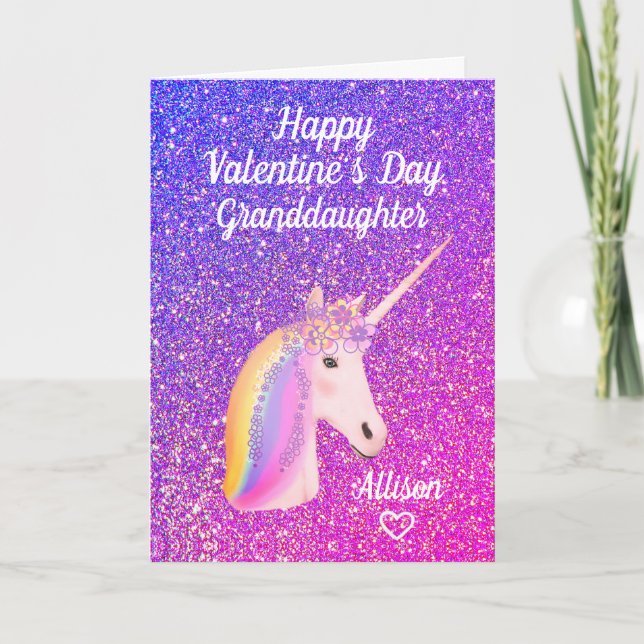 Cartes Pour Fêtes Annuelles Petite-fille Valentines Parties scintillant de jou (Devant)