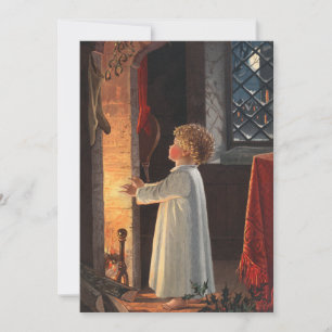 Cartes Pour Fêtes Annuelles Petite fille vintage par foyer Noël