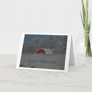 Cartes Pour Fêtes Annuelles Petite Grange Rouge, Paix, Amour, Joie & Espoir
