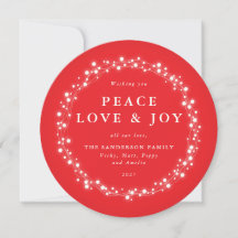 Petites lumières | Chic Sparkling Red Holiday Card