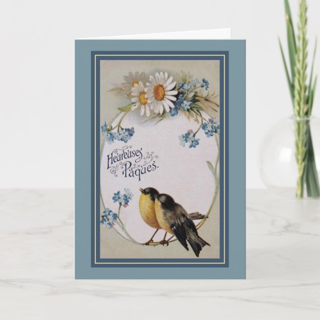 Cartes Pour Fêtes Annuelles Petits oiseaux et marguerites Salutation de Pâques (Devant)