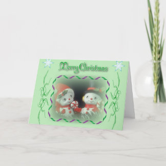 Cartes Pour Fêtes Annuelles Peu de personnes de neige