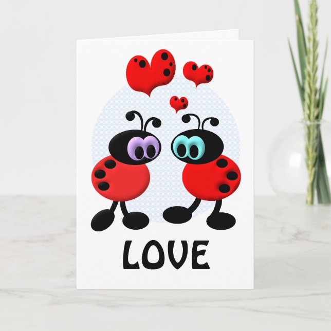 Cartes Pour Fêtes Annuelles Peu d'insectes d'amour (Devant)