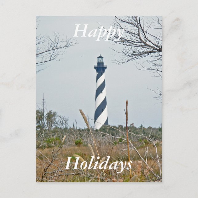 Cartes Pour Fêtes Annuelles Phare de Cape Hatteras Joyeuses Vacances (Devant)