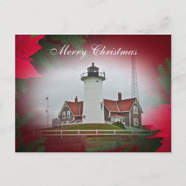 Cartes Pour Fêtes Annuelles Phare de Christmas Nobska Point (Devant)