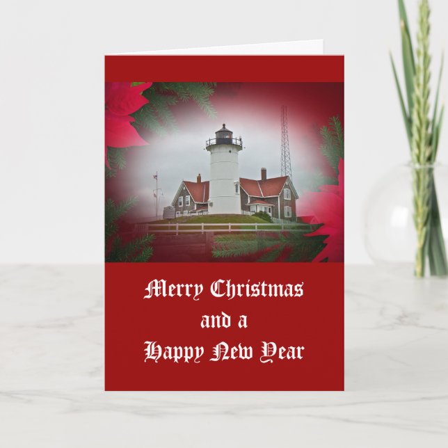 Cartes Pour Fêtes Annuelles Phare de Christmas Nobska Point (Devant)