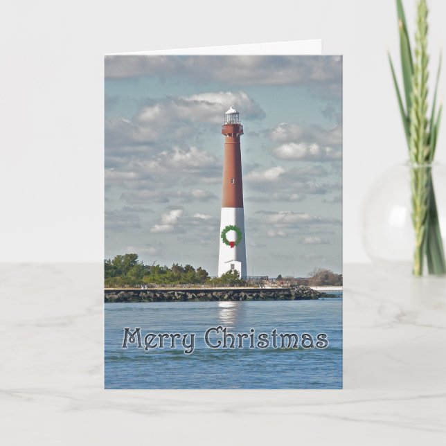 Cartes Pour Fêtes Annuelles Phare de Noël Barnegat (Devant)