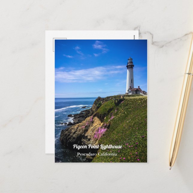 Cartes Pour Fêtes Annuelles Phare de Pigeon Point Calfifornia (Devant/Arrière en situation)