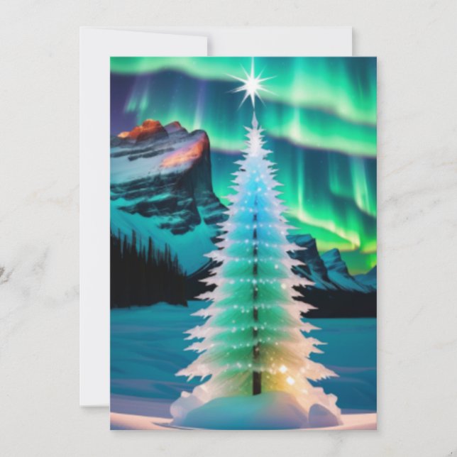 Cartes Pour Fêtes Annuelles phares nord arbre de noël (Devant)