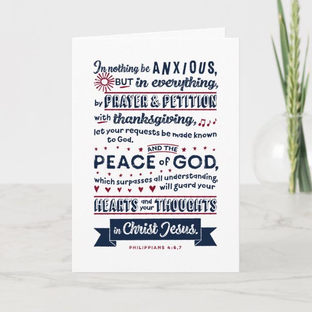 Cartes Pour Fêtes Annuelles Philippiens 4:6, 7 (Devant)
