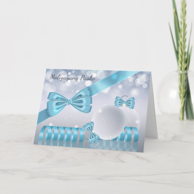 Cartes Pour Fêtes Annuelles Philippines - Ornement de voeux de Noël élégant (Devant)