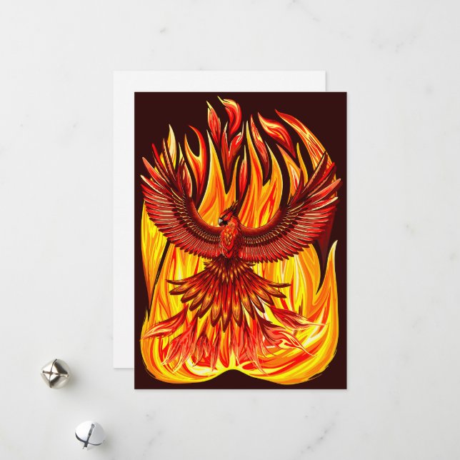 Cartes Pour Fêtes Annuelles Phoenix mythologique immortelle Créature (Devant/Arrière en situation)