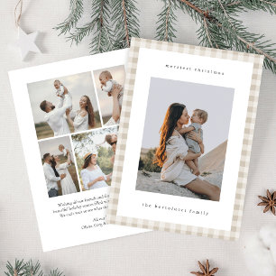 Cartes Pour Fêtes Annuelles Photo à double face minimaliste neutre