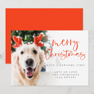 Cartes Pour Fêtes Annuelles Photo Animal Personnalisée Élégant Script Joyeux N