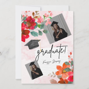 Cartes Pour Fêtes Annuelles Photo aquarelle personnalisée de la fête de gradua