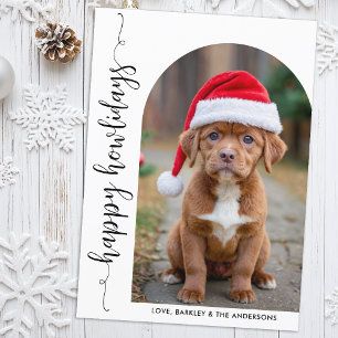 Cartes Pour Fêtes Annuelles Photo Arc moderne Noël Joyeux Howlidays Chien